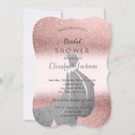 Eleganter Glitzer Bokeh, Dress Brautparty Einladung