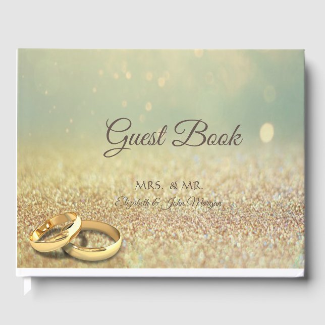 Eleganter Glitzer Bokeh,Rings Gästebuch (Vorderseite)