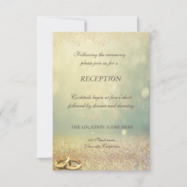Eleganter Glitzer Bokeh, Ringsl Hochzeitsempfang Einladung
