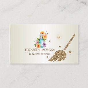 Eleganter Glitzer Broom House Floral Spray Flasche Visitenkarte
