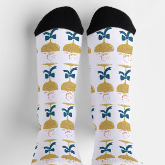 Eleganter Glitzer Champagne Glass & Glitzer Blue B Socken