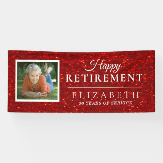 Eleganter Glitzer Custom Foto Retirement Party Ban Banner