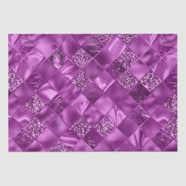 Eleganter Glitzer Diamant Lattice Muster Seidenpapier (Vorderseite)