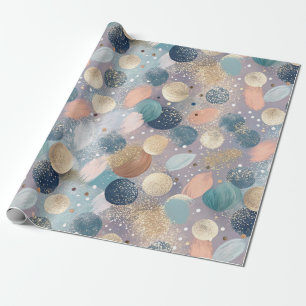 Eleganter Glitzer Dot & Brushstroke Abstrakt Geschenkpapier