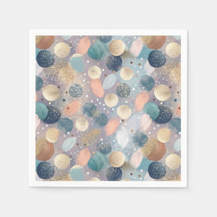 Eleganter Glitzer Dot & Brushstroke Abstrakt Serviette