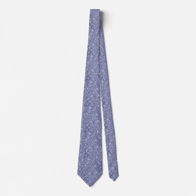Eleganter Glitzer Dusty Blue und Silver Wedding Krawatte (Vorderseite)