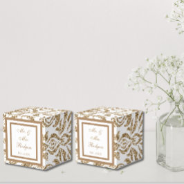 Eleganter Glitzer für Weiß- und Gold-Imitate Hochz Geschenkschachtel