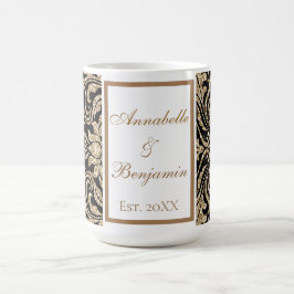 Eleganter Glitzer für Weiß- und Gold-Imitate Hochz Kaffeetasse