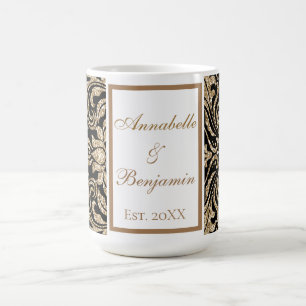 Eleganter Glitzer für Weiß- und Gold-Imitate Hochz Kaffeetasse