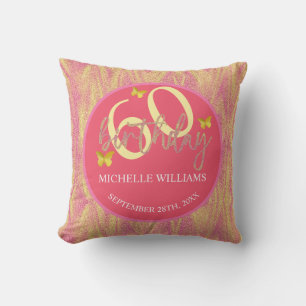 Eleganter Glitzer Gold Butterfly Calligrafy Kissen