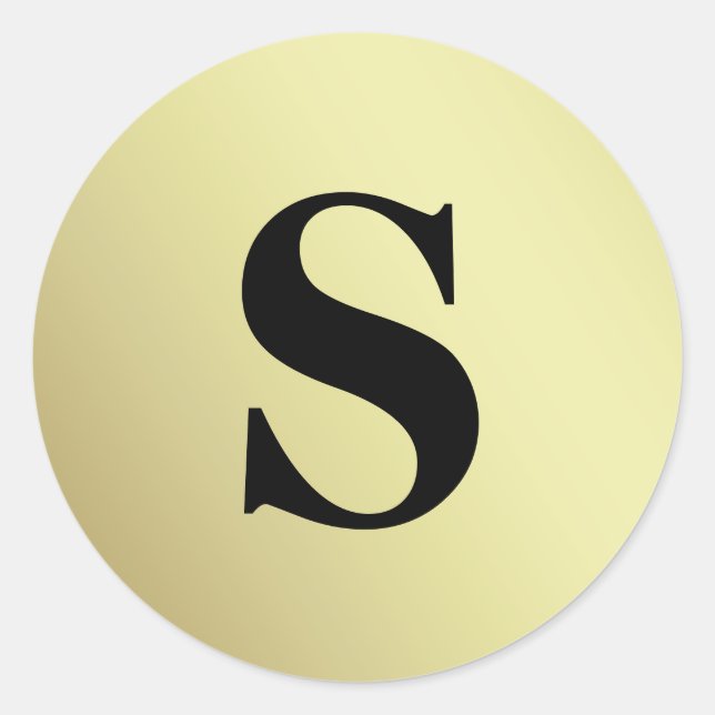 Eleganter Glitzer Gold Monogram Umschlag Aufkleber (Vorderseite)