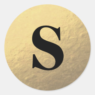 Eleganter Glitzer Gold Monogram Umschlag Aufkleber