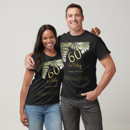 Eleganter Glitzer Gold Palm Calligraphy Geburtstag T-Shirt
