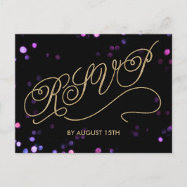 Eleganter Glitzer Gold Script UAWG Postcard Einladungspostkarte
