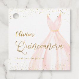 Eleganter Glitzer Gold und rot Kleid quinceañera Geschenkanhänger