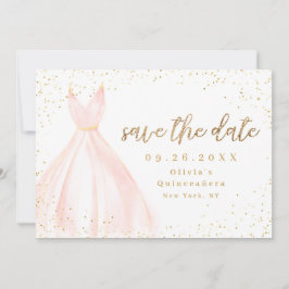 Eleganter Glitzer Gold und rot Kleid Save the Date