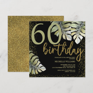 Eleganter Glitzer Goldkalligrafie Geburtstag