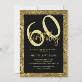 Eleganter Glitzer Goldkalligrafie Geburtstag Einladung