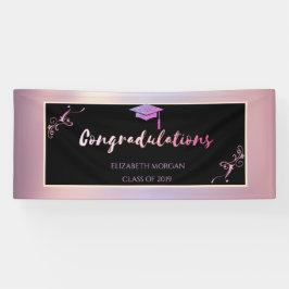 Eleganter Glitzer Graduate Cap Banner