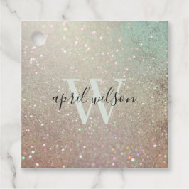 Eleganter Glitzer Green Pink Aqua Shiny Shimmer Geschenkanhänger