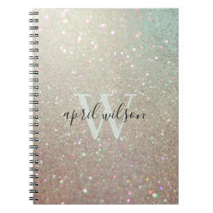 Eleganter Glitzer Green Pink Aqua Shiny Shimmer Pl Notizblock