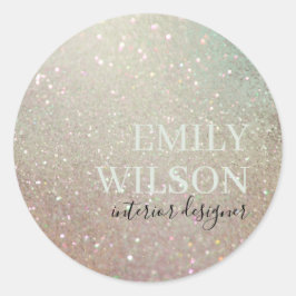 Eleganter Glitzer Green Pink Aqua Shiny Shimmer Runder Aufkleber