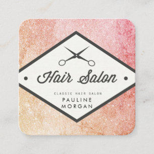 Eleganter Glitzer Hair Stylist Quadratische Visitenkarte
