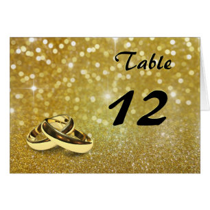 Eleganter Glitzer Hochzeitsrings - Tischnummer Car