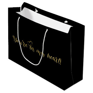 Eleganter Glitzer-Luxus in Schwarz & Gold Große Geschenktüte