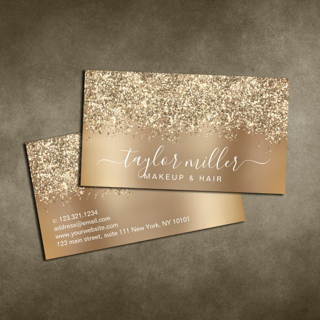 Eleganter Glitzer-Make-up Visitenkarte (Von Creator hochgeladen)