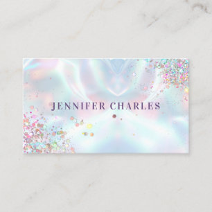 Eleganter Glitzer Makeup Artist Holographic Visitenkarte