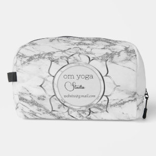 Eleganter Glitzer Marble Lotus Mandala Branding Waschbeutel