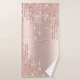 Eleganter Glitzer mit goldener Rose, königlich Badhandtuch Set