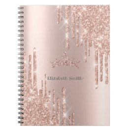 Eleganter Glitzer mit goldener Rose, königlich Notizblock