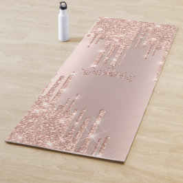 Eleganter Glitzer mit goldener Rose, königlich Yogamatte
