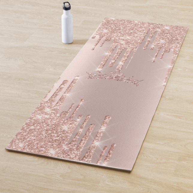 Eleganter Glitzer mit goldener Rose, königlich Yogamatte (Beispiel)