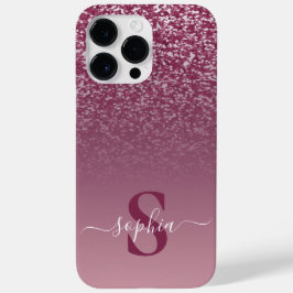Eleganter Glitzer mit Monogramm Name Case-Mate iPhone 14 Pro Max Hülle