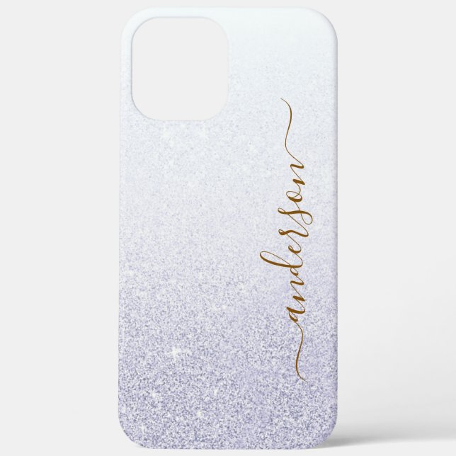 Eleganter Glitzer mit Monogramm Name Case-Mate iPhone Hülle (Rückseite)
