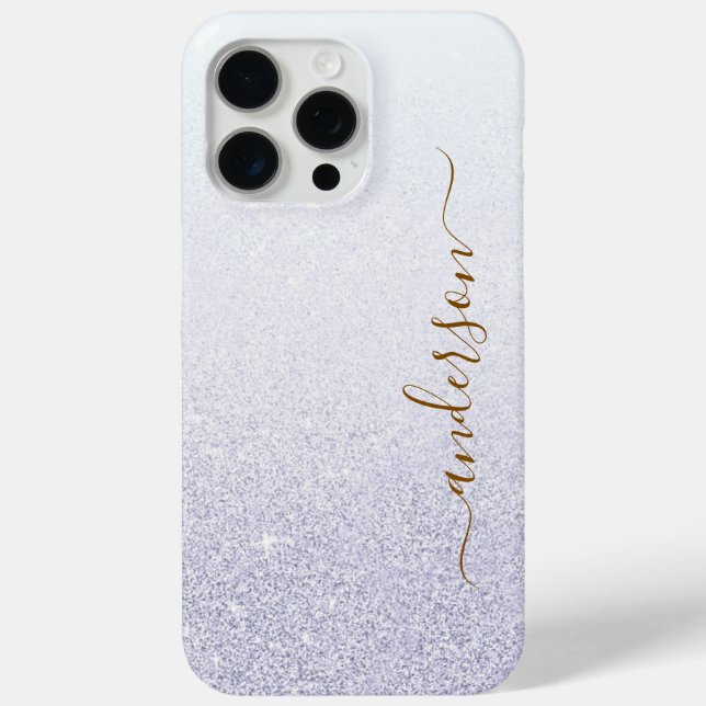 Eleganter Glitzer mit Monogramm Name Case-Mate iPhone Hülle (Rückseite)