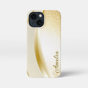 Eleganter Glitzer mit Monogramm Name iPhone 13 Mini Hülle