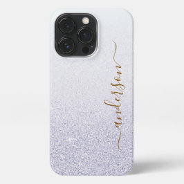 Eleganter Glitzer mit Monogramm Name iPhone 13 Pro Hülle
