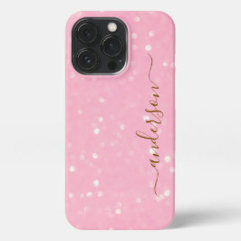 Eleganter Glitzer mit Monogramm Name iPhone 13 Pro Hülle
