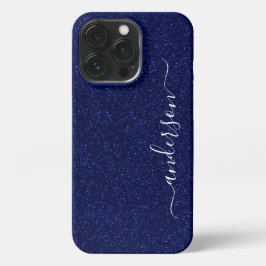 Eleganter Glitzer mit Monogramm Name iPhone 13 Pro Hülle