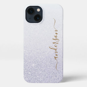 Eleganter Glitzer mit Monogramm Name iPhone Hülle