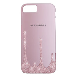 Eleganter Glitzer mit rosa Rosengold Tropfen Case-Mate iPhone Hülle