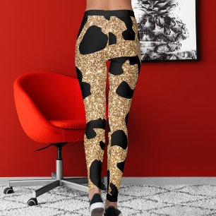 Eleganter Glitzer Modernes schwarzes Muster Leggings