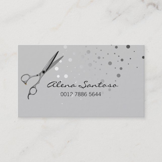 Eleganter Glitzer Scissor Visitenkarte (Vorderseite)