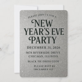 Eleganter Glitzer Silvester Einladung