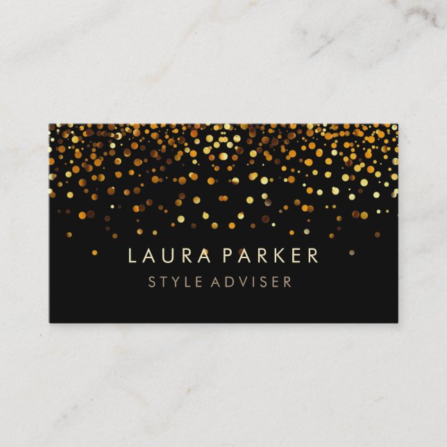 Eleganter Glitzer Subtle Gold Imitate Hintergrund Visitenkarte (Vorderseite)