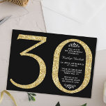 Eleganter Glitzer Typografie 30. Geburtstag Einladung<br><div class="desc">Feiern Sie stilvoll mit diesen trendigen und eleganten Golden Glitzer 30. Geburtstag Einladungen. Das Design ist einfach zu personalisieren und Ihre Gäste werden begeistert sein,  wenn sie diese stilvollen Einladungen erhalten.</div>